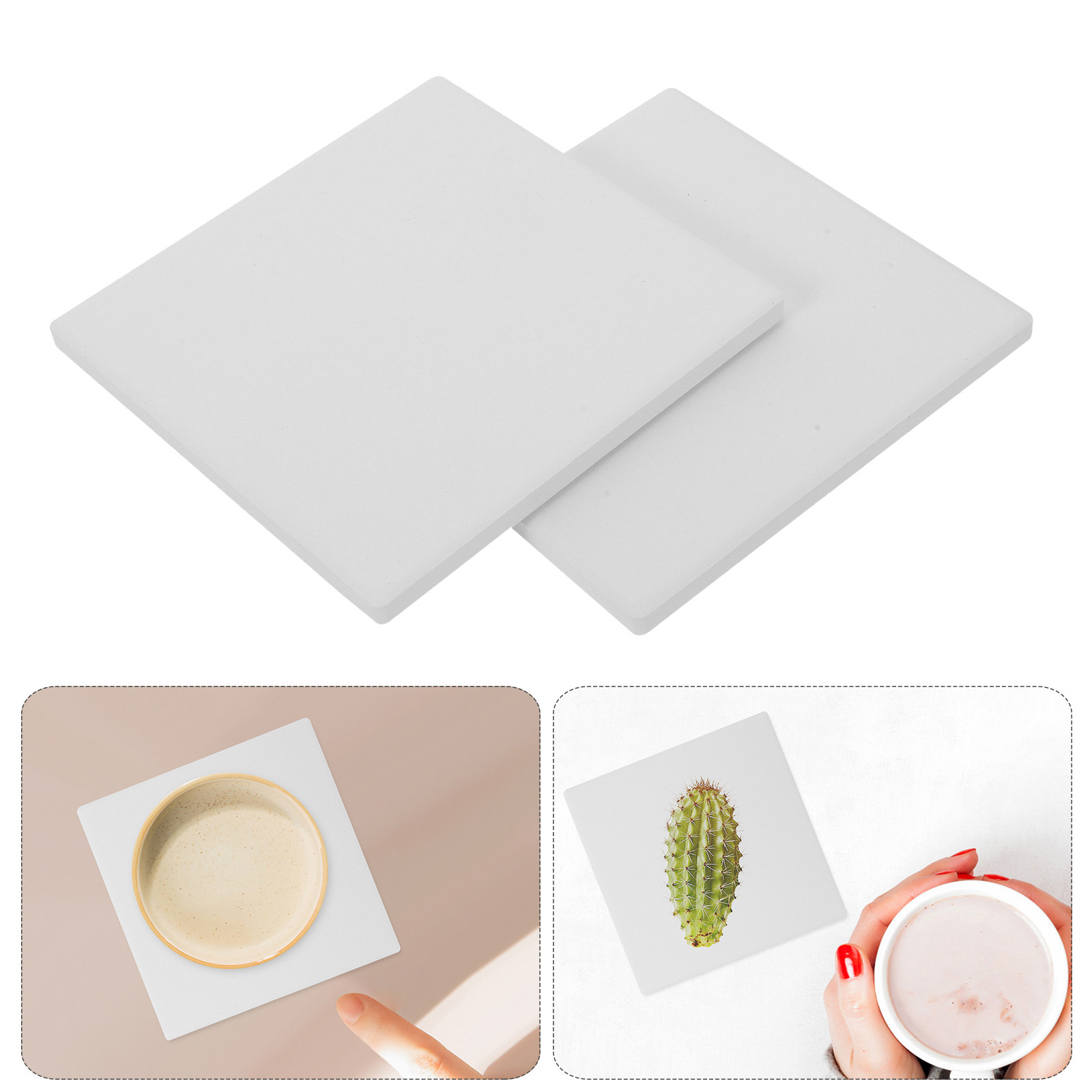 Ceramic Tile Blank - 12Pcs White Ceramic Square Coasters Unglazed