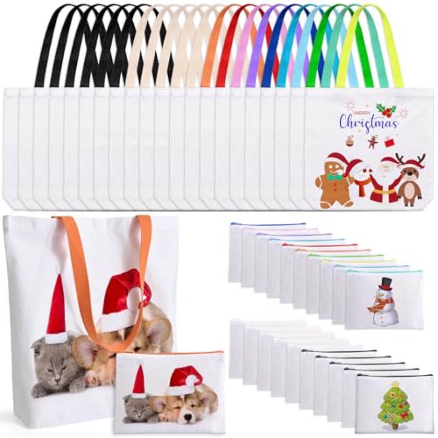 Tote Bag Sublimation - 40 Pack Sublimation Blanks Canvas Tote