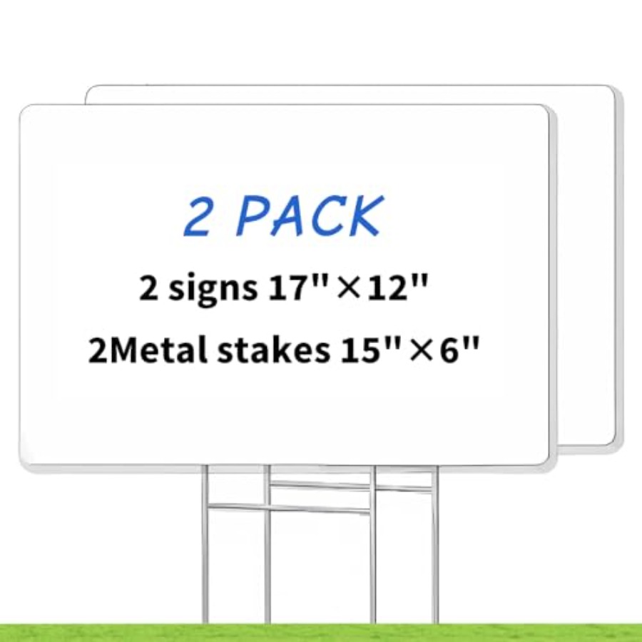 Yard Sign Blank - Blank Yard Signs with Stakes, GRS