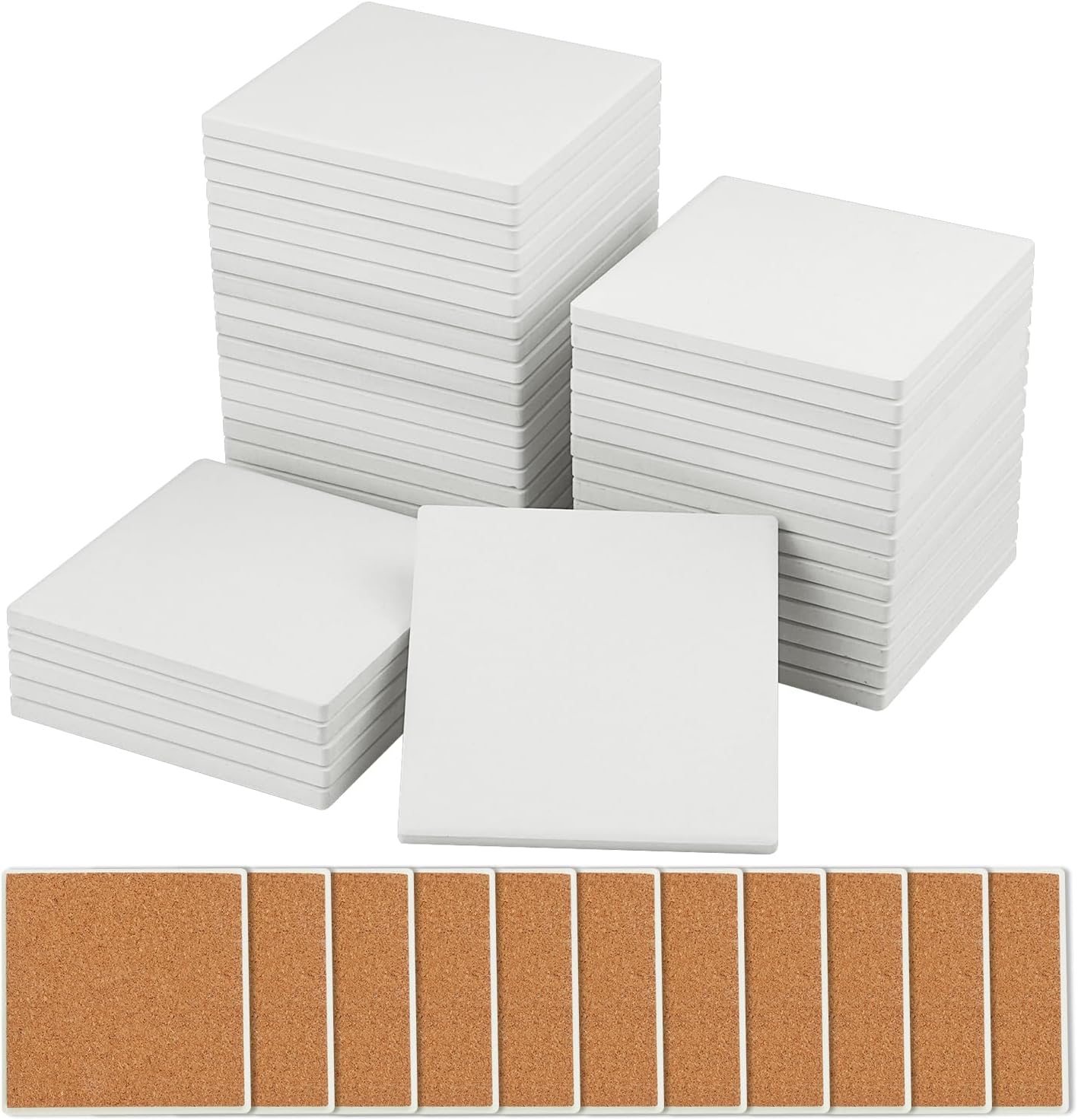 Ceramic Tile Blank - 60 Pieces 4 Inch Blank Ceramic