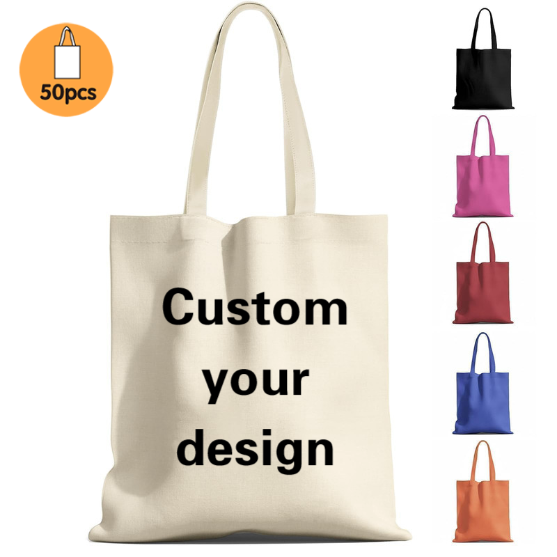 Tote Bag Sublimation - 50pcs Bulk Wholesale Customizable Size Solid