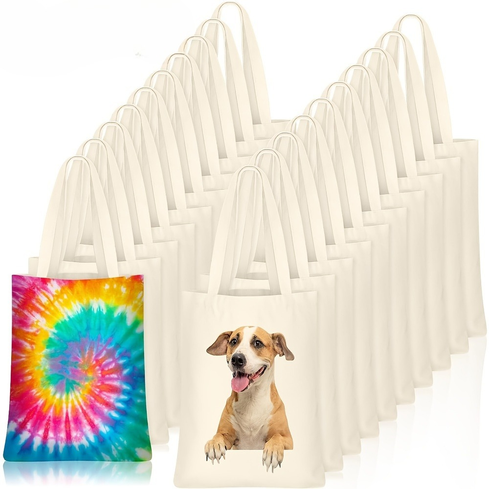 Tote Bag Sublimation - 10 Pcs Sublimation Blank Tote Bags