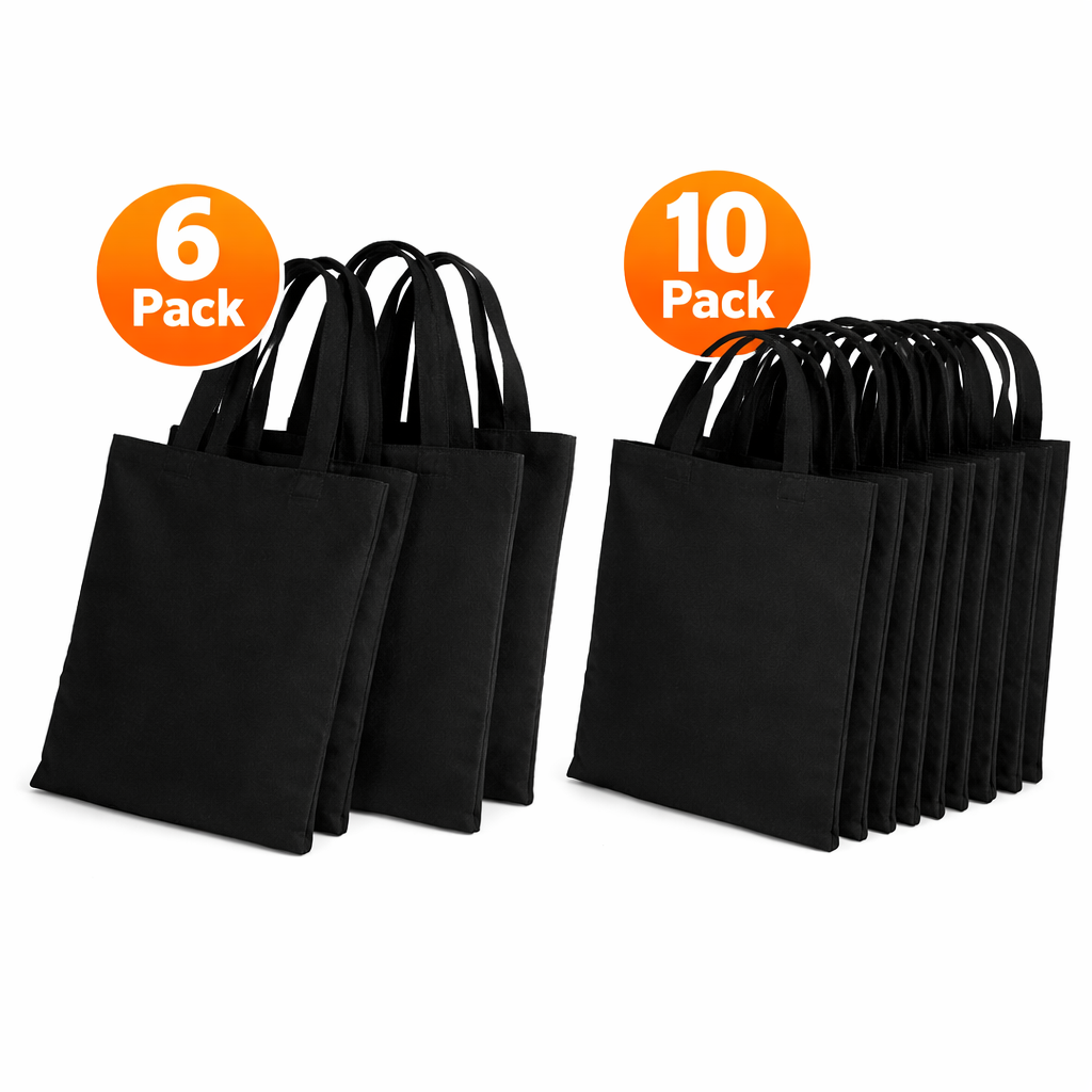 Tote Bag Sublimation - 6pcs Black Sublimation Tote Bags, Blank