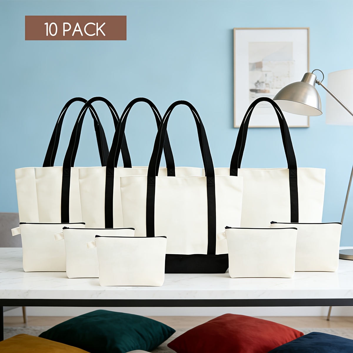 10pcs Canvas Tote Bag, 16.5 X  - огляд і ціна Tote Bag Sublimation