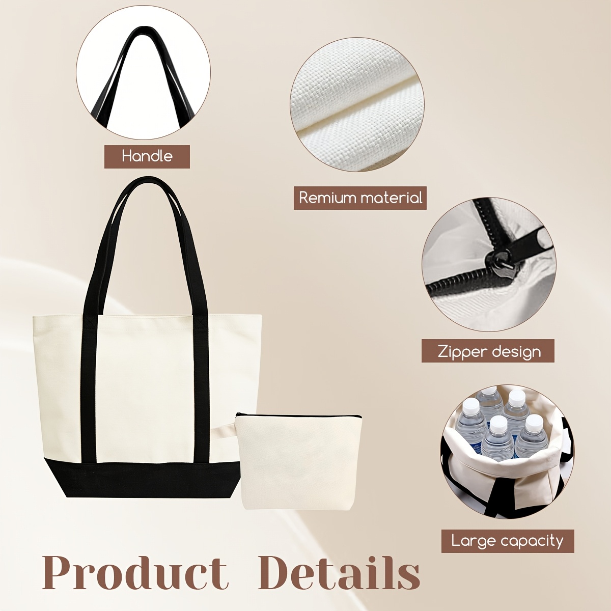 10pcs Canvas Tote Bag, 16.5 X  - огляд і ціна Tote Bag Sublimation