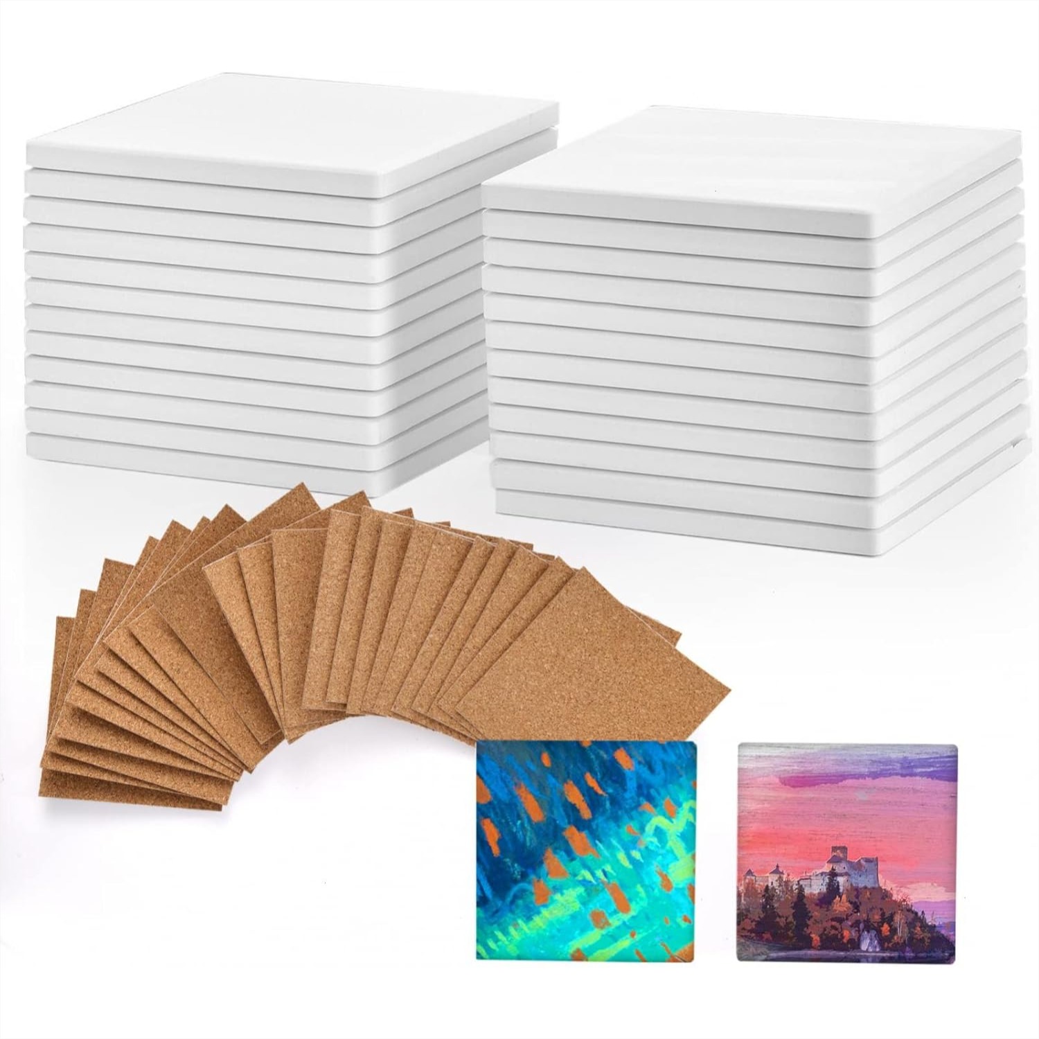 24 Pcs Ceramic Tiles for Craft - огляд і ціна Ceramic Tile Blank