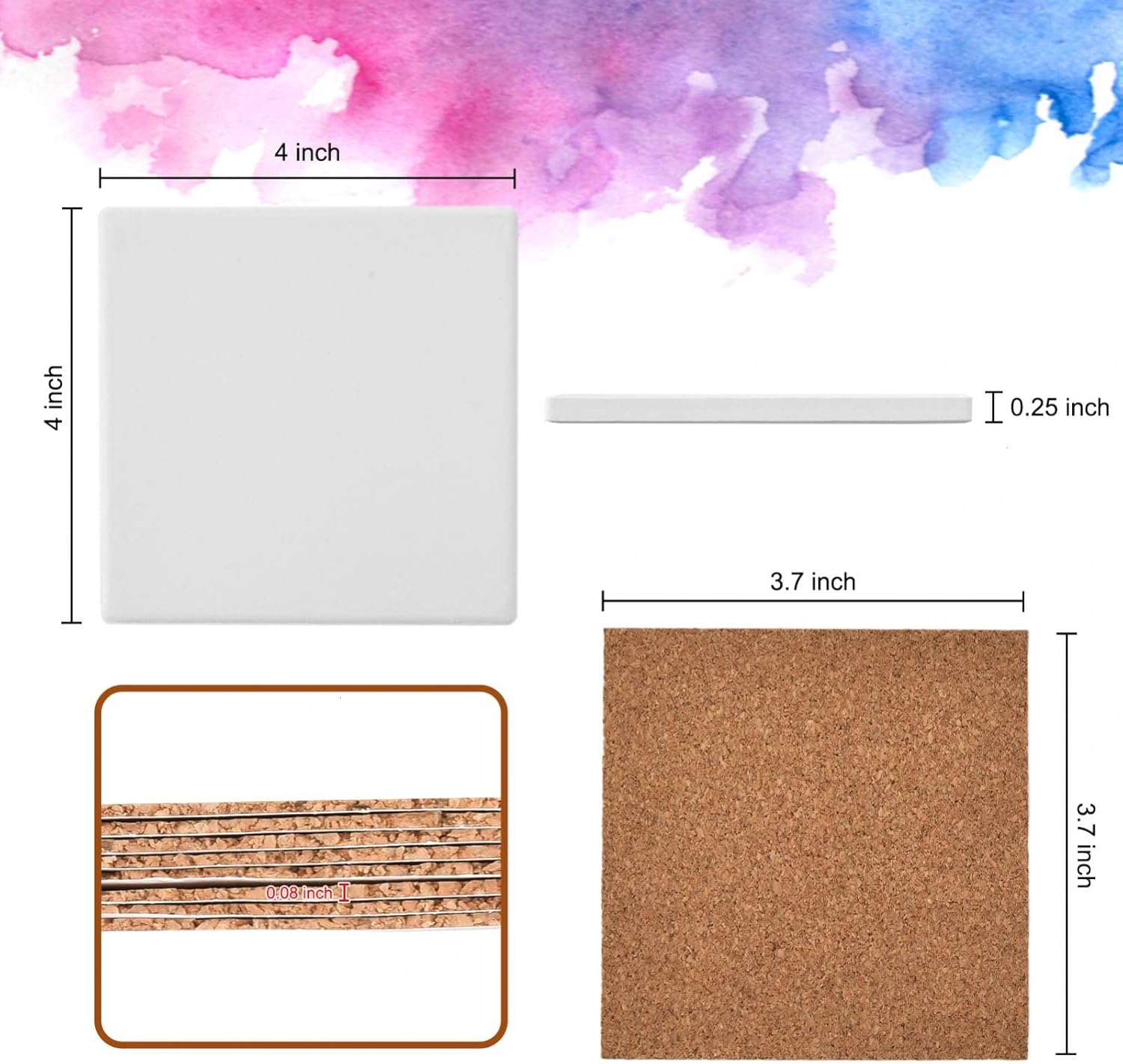 24 Pcs Ceramic Tiles for Craft - огляд і ціна Ceramic Tile Blank