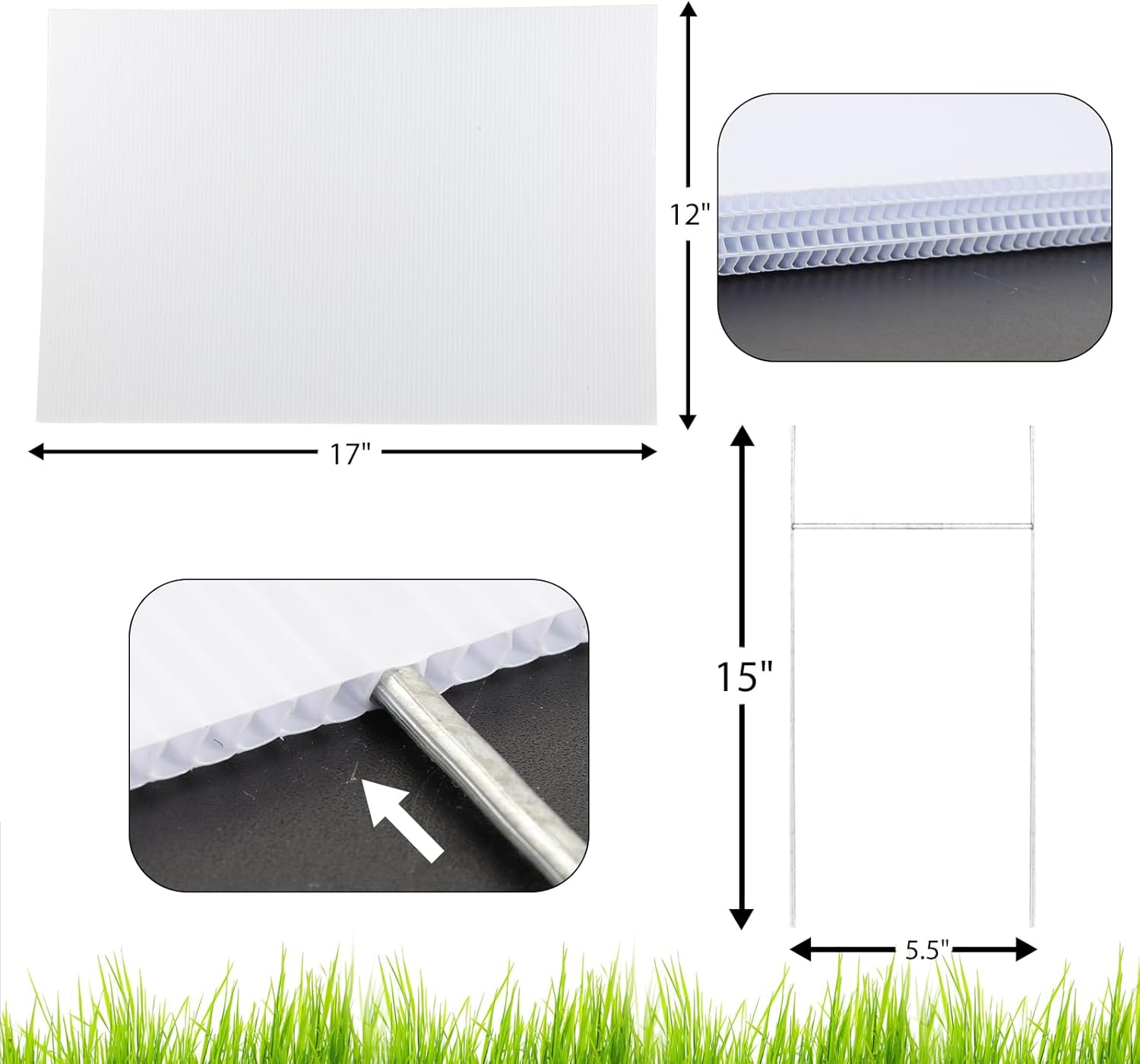 4 Pack Blank Yard Signs 17 x 1 - огляд і ціна Yard Sign Blank