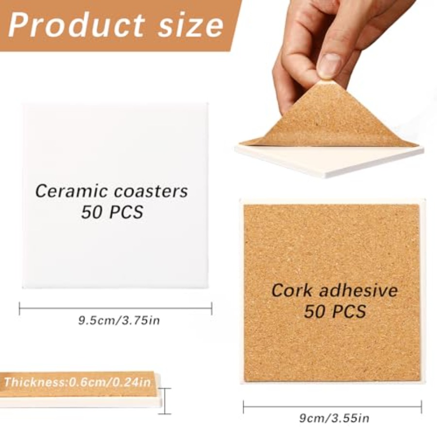 50 Pack Sublimation Blank Coas - огляд і ціна Ceramic Tile Blank