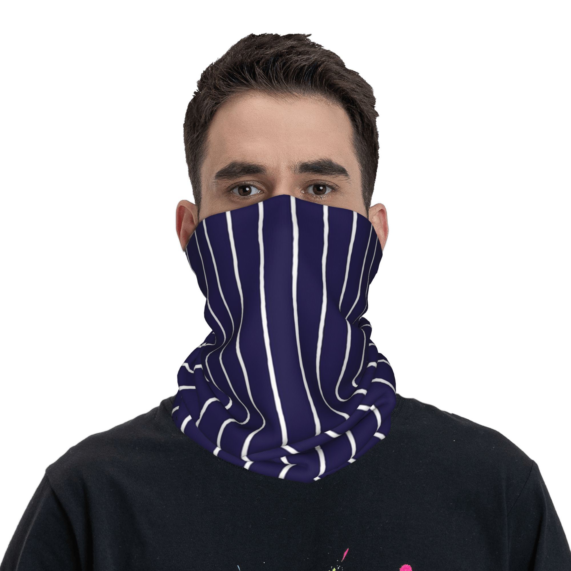 Navy Blue and White stripes Pi - огляд і ціна Bandana Blank White