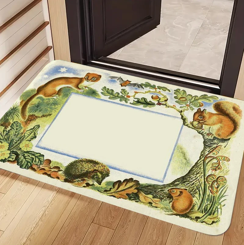 Retro Woodland Squirrel Weasel - огляд і ціна Door Mat Blank