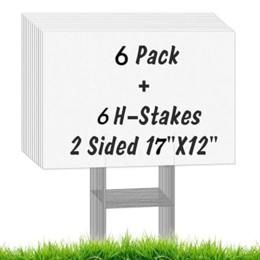 6 Pack Blank Yard Signs with S - огляд і ціна Yard Sign Blank