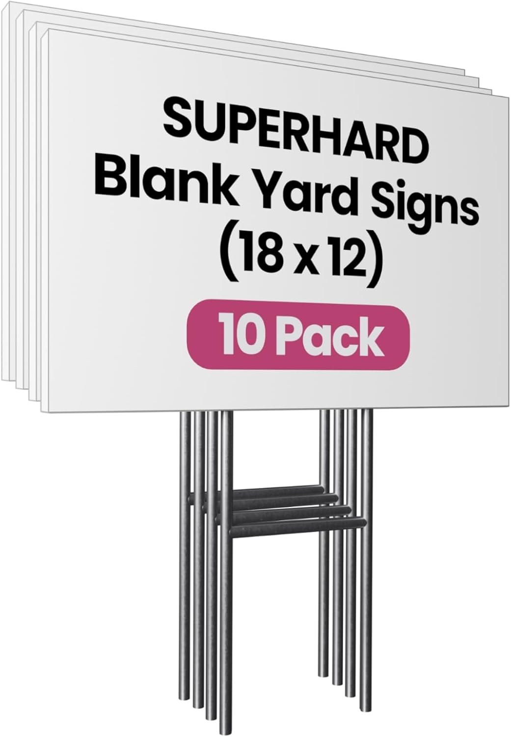 10 Pack 18x12 White Blank Yard - огляд і ціна Yard Sign Blank