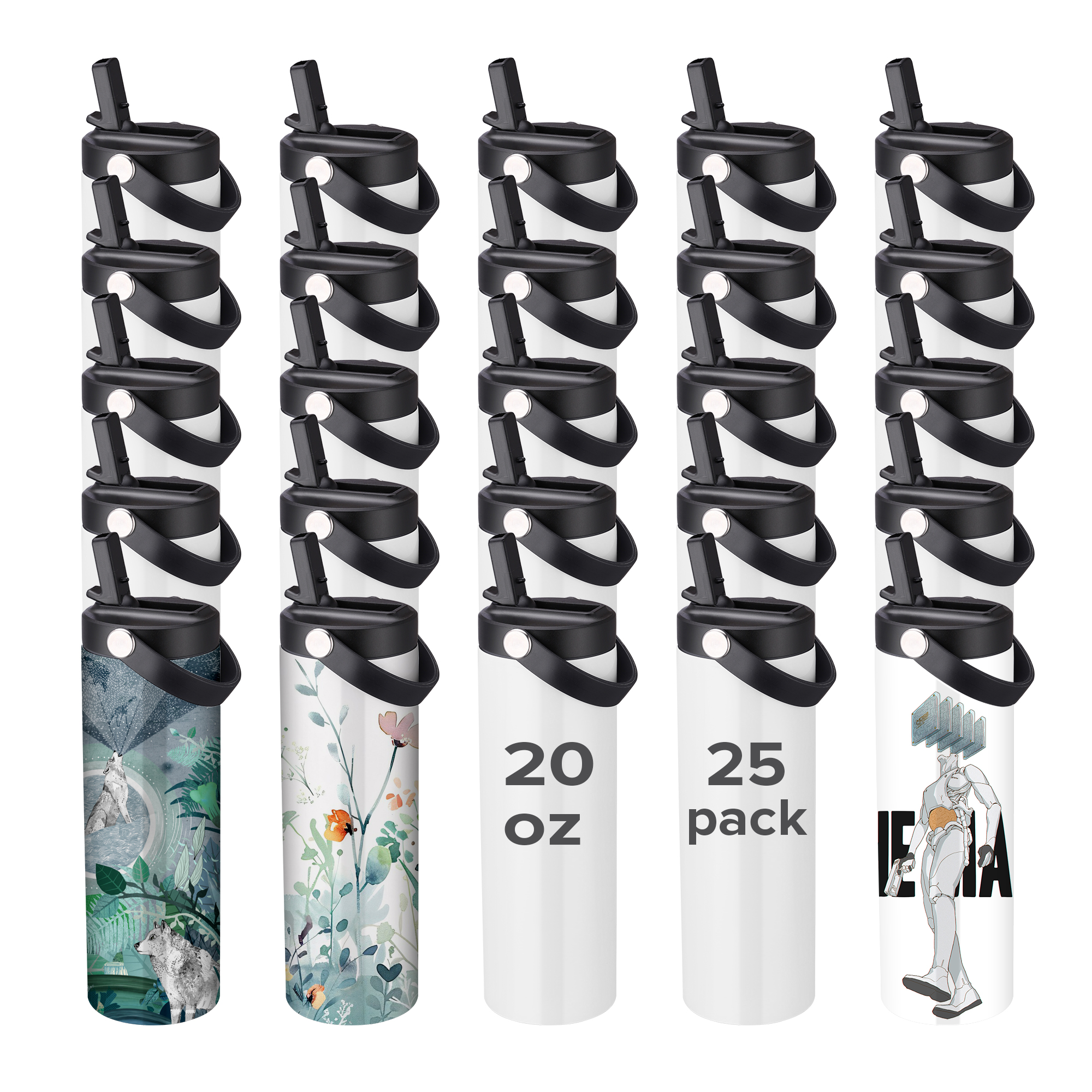 12/25 Pack 20OZ Sublimation Bl - огляд і ціна Water Bottle Blank