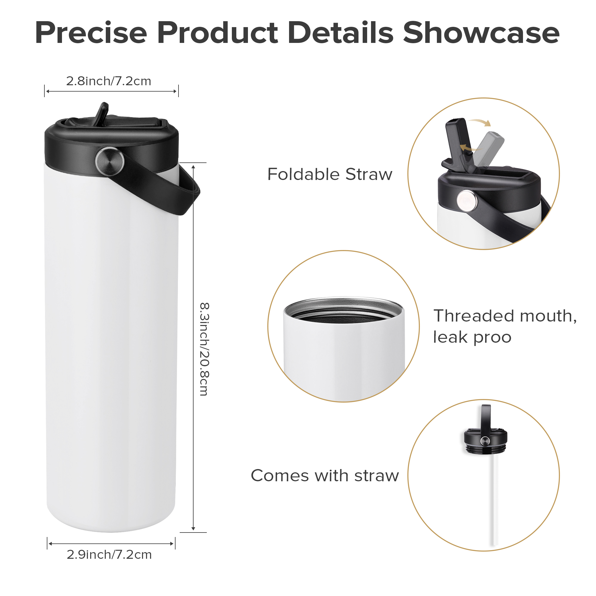 12/25 Pack 20OZ Sublimation Bl - огляд і ціна Water Bottle Blank