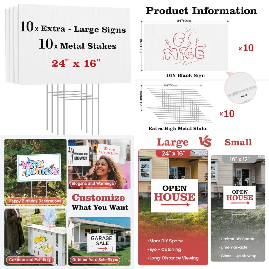Blank Yard Signs with Stakes,  - огляд і ціна Yard Sign Blank
